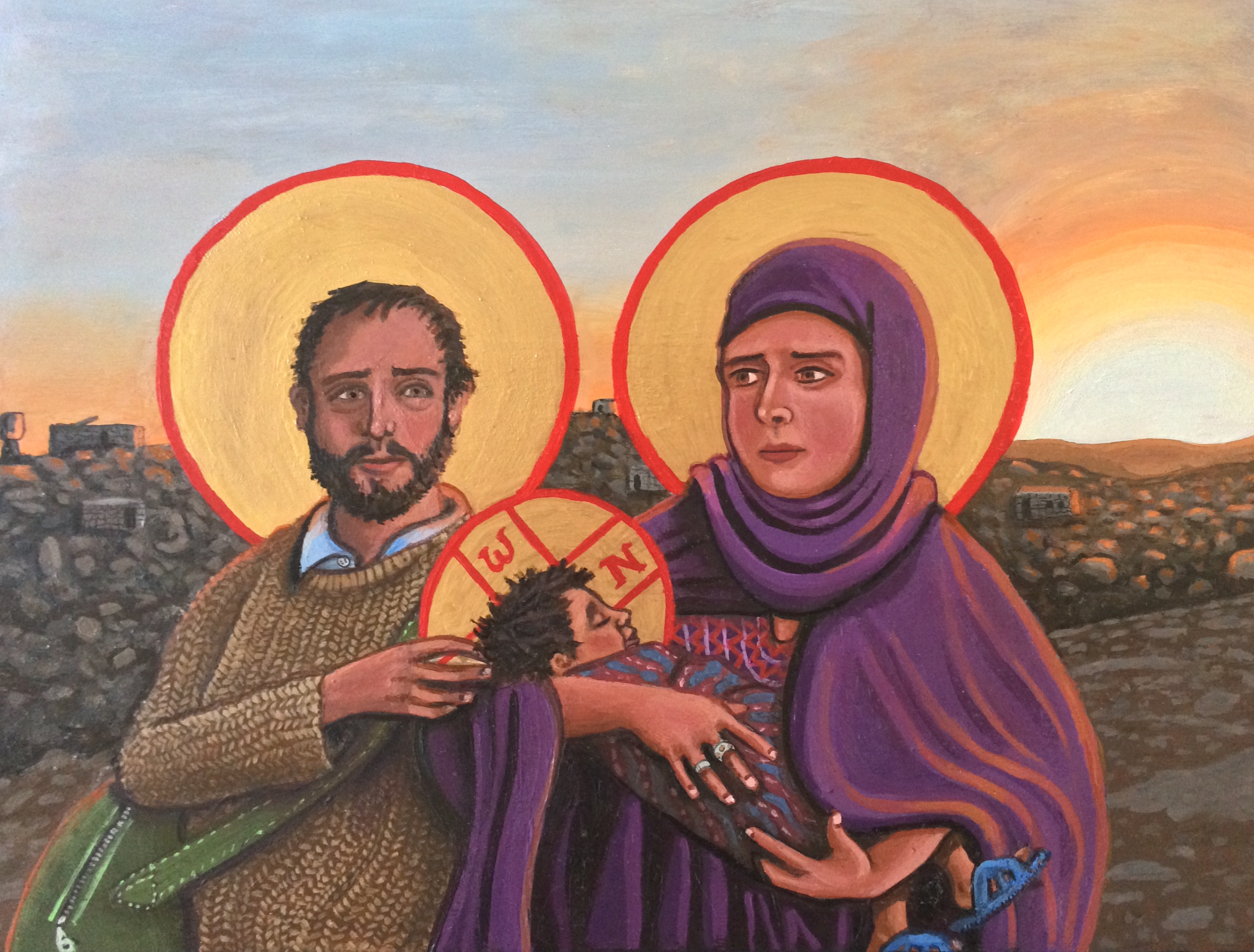 Refugees: The Holy Family /La Sagrada Familia (icon by Kelly Latimore)